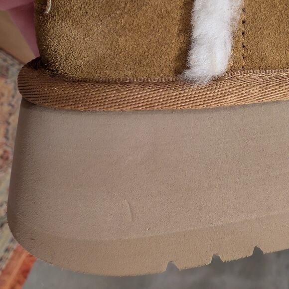 UGG Koolaburra Mini Platform Boots Size 8 UGG Ultra Mini Chestnut Brown - Picture 10 of 10